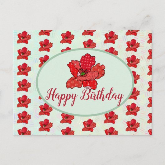 Roter Mustermohn Postkarte (Vorderseite)