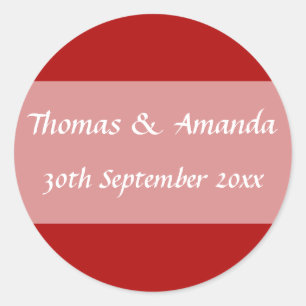 Roter Name und Datum Umschlag Aufkleber