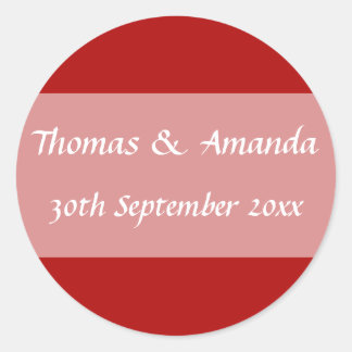 Roter Name und Datum Umschlag Aufkleber