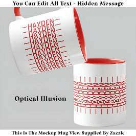 Roter Name Versteckte Meldung Trendy Tasse 121R Ge