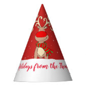 Roter Namenshut Weihnachtsdes großen Geweih-Rens Partyhütchen (Vorderseite)