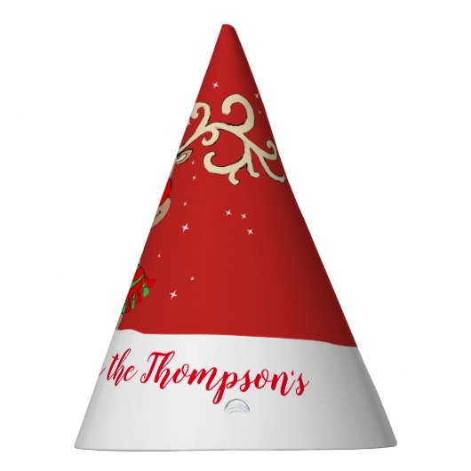 Roter Namenshut Weihnachtsdes großen Geweih-Rens Partyhütchen (Rechts)