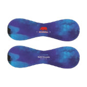 Roter Nashorn auf blauem personalisiert Baseball (Paneele)