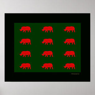 Roter Nashorn Poster