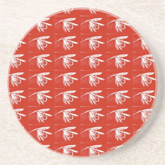 Roter Nassflieger Trout Fly Untersetzer (Vorne)
