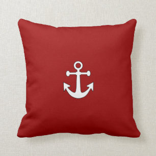 Roter Navy Reversible Anchor Nautical Throw Kissen