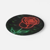 Roter Neon Light Glühende Rose Ivy Sweet 16 16. Pappteller (Schrägansicht)