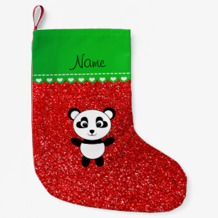 Roter NeonGlitter des personalisierten Kleiner Weihnachtsstrumpf