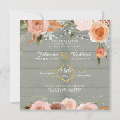 Roter, neutraler, bläserner, rustikaler Holzleaf Einladung (Vorderseite)