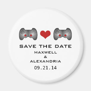 Roter niedlicher Gamer-Save the Date Magnet