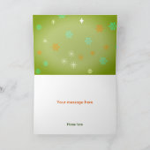 Roter Niedlicher Rentier Weihnachtsbaum Snowflake  Karte (Innenseite)