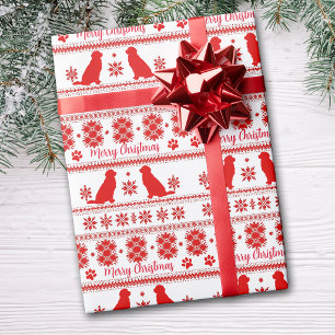 Roter Nordic Golden Retriever Hund Weihnachten Geschenkpapier
