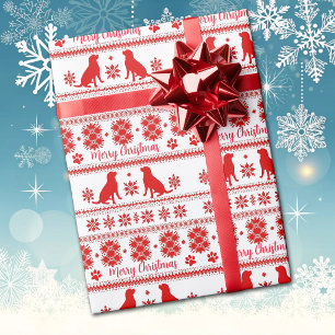 Roter Nordic Labrador Retriever Hund Weihnachten Geschenkpapier
