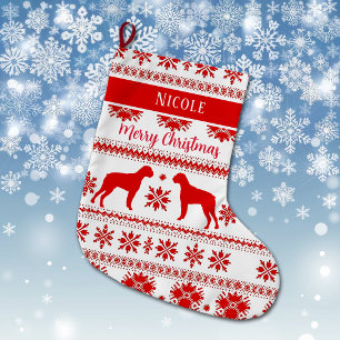 Roter nordischer Boxerhund Weihnachten Großer Weihnachtsstrumpf