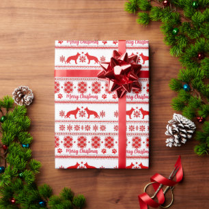 Roter nordischer deutscher Schäferhund Weihnachten Geschenkpapier