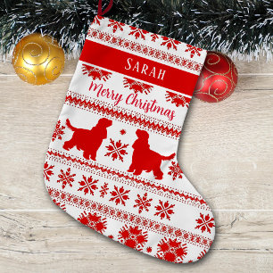 Roter nordischer englischer Cocker Spaniel Hund We Großer Weihnachtsstrumpf