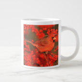 Roter Nördlicher Kardinal männlich, IL Jumbo-Tasse (Rechts)