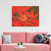 Roter Nördlicher Kardinal männlich, IL Leinwanddruck (Insitu (Wohnzimmer))