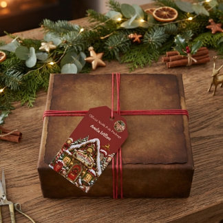 Roter Nordpol-Post-Anhänger mit individuellem Name Geschenkanhänger