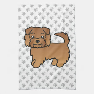 Roter Norfolk Terrier Süßer Cartoon-Hund Geschirrtuch