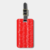 Roter Notenen-Gepäckanhänger Gepäckanhänger (Vorderseite vertikal)