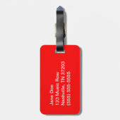 Roter Notenen-Gepäckanhänger Gepäckanhänger (Rückseite vertikal)