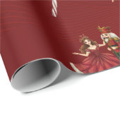 Roter Nussknacker Clara Zuckerstange Geschenkpapier (Rolleneckpunkt)