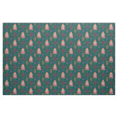 Roter Nussknacker-Mops auf grünem Gewebe Stoff (Fat Quarter (45,7 x 55,9 cm))