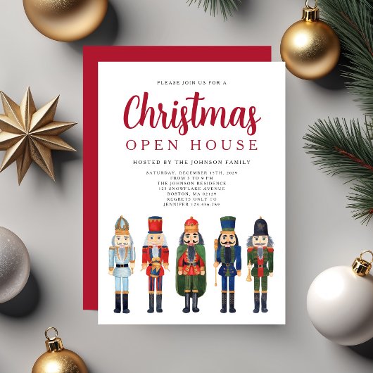 Roter Nussknacker Weihnachts-Open-House Einladung
