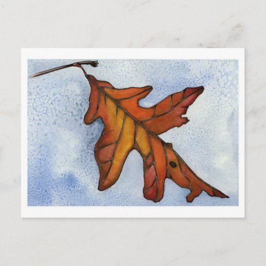 Roter Oak Leaf Postkarte (Vorderseite)