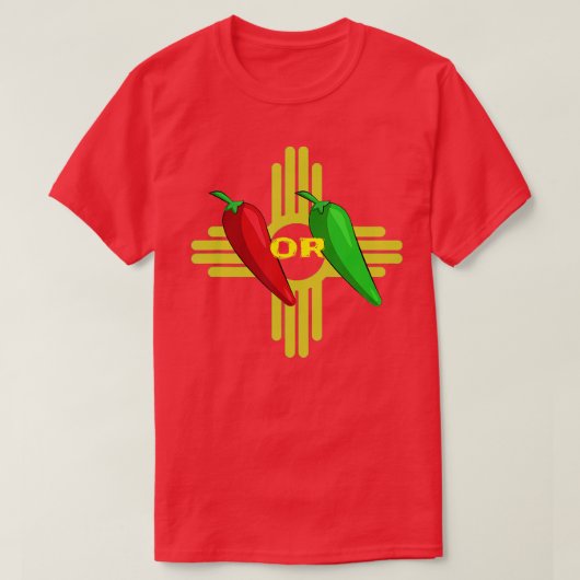 Roter oder grüner Chile Hatch New Mexico Zia 1 T-Shirt (Design vorne)
