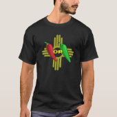 Roter oder grüner Chile Hatch New Mexico Zia T-Shirt (Vorderseite)