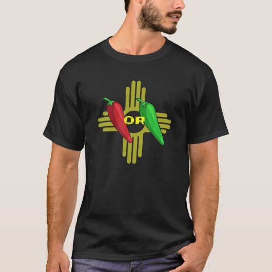 Roter oder grüner Chile Hatch New Mexico Zia T-Shirt (Vorderseite)