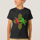 Roter oder grüner Chile Hatch New Mexico Zia T-Shirt (Vorderseite)