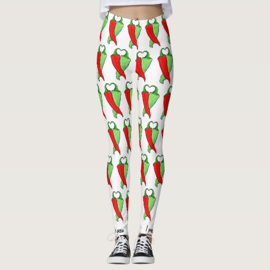 Roter oder grüner Chile personalisieren Niedliche Leggings (Vorderseite)