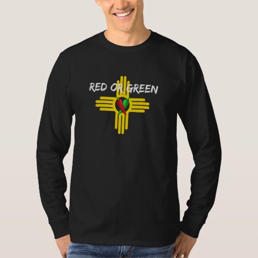 Roter oder grüner Chile Weihnachtsfest New Mexico T-Shirt (Vorderseite)