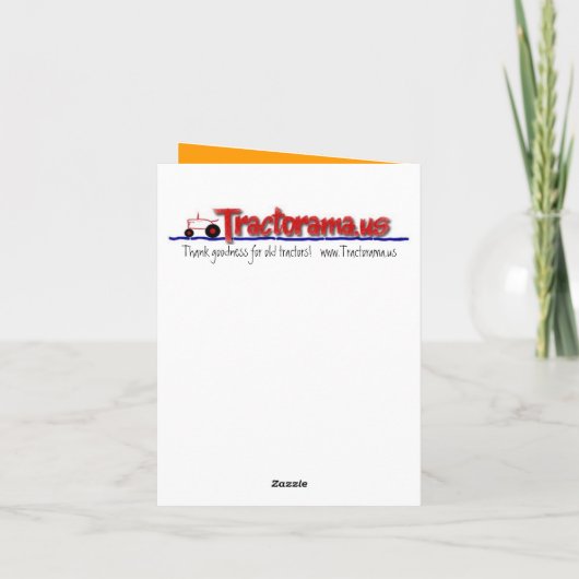 Roter oder grüner Traktor danken Ihnen Dankeskarte (Rückseite)