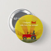 Roter oder grüner Traktor-Ruhestands-Party-Knopf Button (Vorne & Hinten)