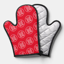 Roter Ofen-Mitt mit benutzerdefinierten Logo-Wiede