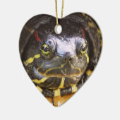 Roter ohriger Schieber-Schildkröte-Kopf Keramik Ornament (Links)