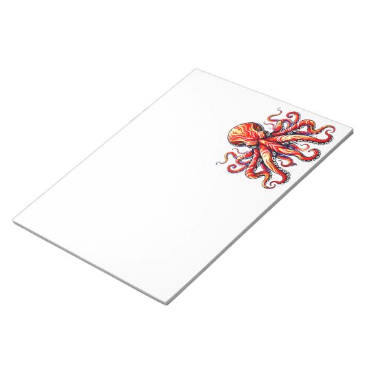 Roter Oktopus Notizblock (angewinkelt)