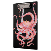 Roter Oktopus Wasserfarbe Schwarz Klemmbrett (Links)