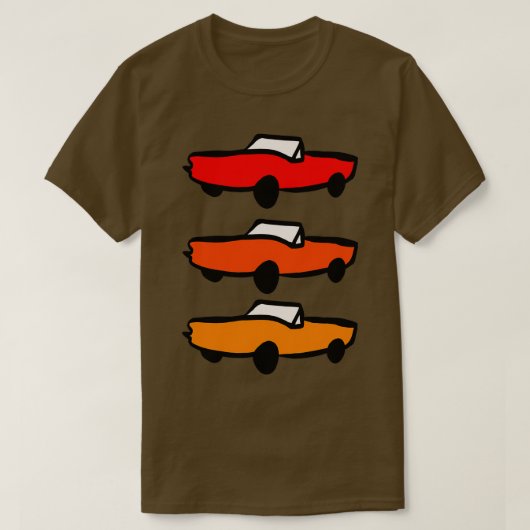 roter Oldtimer-Cabrio gelber Oldtimer-Cabrio T-Shirt (Design vorne)