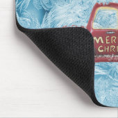 roter Oldtimer-LKW auf blauem Schneeflocken-Hinter Mousepad (Ecke)