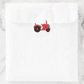 roter Oldtimer-Traktor Runder Aufkleber (Tasche)