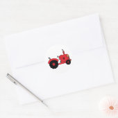 roter Oldtimer-Traktor Runder Aufkleber (Umschlag)