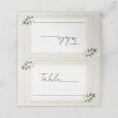 Roter Olive Leaf Knochen Weißer Tisch und Goldtisc Platzkarte (Außenseite Aufgefaltet)