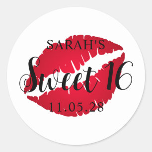 Roter Ombre-Lippenstift Sweet 16 Runder Aufkleber