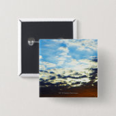 Roter orange blauer Sonnenuntergang mit Wolken Button (Vorne & Hinten)