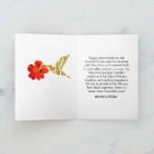 Roter Orange Floral Hummingbird Son 10 Jahre Karte (Innenseite)